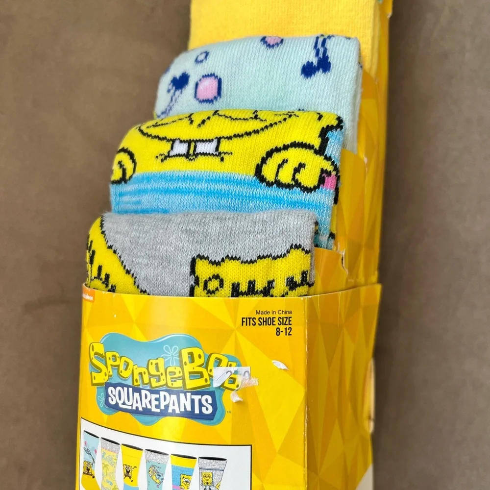 SpongeBob SquarePants Colorful Casual Socks 8-12